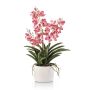 Orquídea artificial Vanda PAVRA en maceta de cerámica, raíces, rosa-blanco, 60 cm