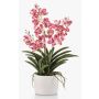 Orquídea artificial Vanda PAVRA en maceta de cerámica, raíces, rosa-blanco, 60 cm