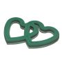 OASIS® Masa para flores secas corazón Duo abierto, decoración para bodas, base de espuma rígida EcoBase, ventosa, verde, 58 x 40 x 5,5 cm