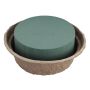 OASIS® Esponja redonda para flores frescas para arreglos florales, bandeja de papel reciclado Biolit, verde, 11 cm, Ø 26 cm
