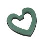 OASIS® Espuma para flores Ideal corazón abierto, decoración para bodas, base de plástico, gancho para colgar, verde, 22 x 21,5 x 3 cm