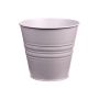 Jardinera redonda MICOLATO con ranuras, zinc, tierra, 16cm, Ø18,5cm