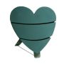 OASIS® Esponja húmeda Corazón, decoración para bodas, base de madera Bioline, soporte de madera, verde, 43,5 x 43 x 4,5 cm