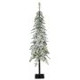 Árbol de Navidad artificial de tronco alto MOLDE DELUXE, con nieve artificial, LED, 120cm, Ø20cm