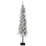Árbol de Navidad artificial de tronco alto MOLDE DELUXE, con nieve artificial, LED, 150cm, Ø30cm