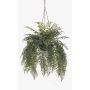 Arreglo floral artificial helecho MAXROL, cepellón, raíces, colgante, verde, 85 cm