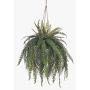 Arreglo floral artificial de helecho Cycas palmera en maceta colgante MAXROL, con cepellón, raíces, colgante, verde, 90 cm