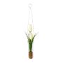 Arreglo floral artificial de tulipanes FRUKE en jarrón colgante, blanco, 35 cm