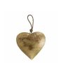 Colgante de corazón DORANA de metal, cordón para colgar, dorado, Ø 17 cm
