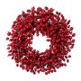 Corona decorativa rosa de patata KEMNO con escaramujos, roja, Ø55cm