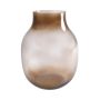 Jarrón de vidrio RAIDON, abombado, naranja-marrón-transparente, 26 cm, Ø 17 cm