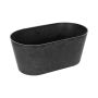 Cuenco ovalado para plantas LIMANI de plástico, negro, 27 x 15 x 11 cm