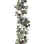 Guirnalda artificial de eucalipto SAFLOS, piñas, flores, gris-verde, 175cm