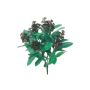 Flor decorativa Skimmie SAFRA con flores, varilla, rojo burdeos, 40cm