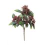 Flor artificial Osmanthus fragrans SIBENA con varilla, rojo burdeos, 20cm