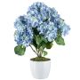 Flor artificial Hortensia VITROS en maceta decorativa, azul, 50 cm