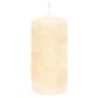 Vela ANDRIANE con motivo de nenúfar, crema, 15 cm, Ø 7 cm, 63 h