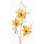 Rama de magnolia artificial de terciopelo LEAFY, amarillo-dorado, 115cm