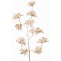 Rama decorativa de hortensias de terciopelo PIRES, crema y dorado, 110cm