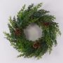 Corona decorativa de ciprés STURMYN con piñas, verde, Ø 50 cm