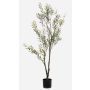 Olivo artificial LONIRB con frutos, tronco artificial, crossdoor, 140 cm