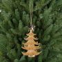 Adorno para el árbol de Navidad RION con estrella, acrílico, purpurina, dorado, 12 cm, Ø 9 cm