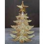Adorno para el árbol de Navidad RION con estrella, acrílico, purpurina, dorado, 12 cm, Ø 9 cm