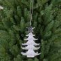 Arbolito navideño para colgar RION, acrílico, con estrella, brillante, blanco-plata, 12cm, Ø9cm