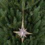Adorno navideño estrella MABOU, colgante, purpurina, dorado, 10 cm, Ø 10 cm