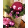 Arreglo de abeto artificial SKELLA en maceta decorativa, bola, rosa, 20cm