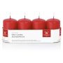 Corona de Adviento con velas JENARO, 4 unidades, rojo, 8 cm, Ø 5 cm, 18 h - Fabricado en Alemania