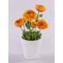Planta textil de ranúnculo MAYLIN en maceta de terracota, naranja, 35cm