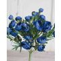 Ranunculus artificial ILAYDA en vara de fijación, azul, 25cm