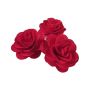 Flores decorativas «DELPHINE» de madera, 5 unidades, rojas, Ø 5 cm