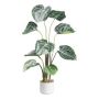 Planta artificial flor de flamenco DROFTER, maceta de melamina, verde-blanco, 100 cm