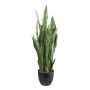 Planta artificial suculenta Sansevieria PLINK en maceta decorativa, verde, 90 cm