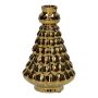 Botella decorativa «Árbol de Navidad» BRIXON, estampado de lunares, cerámica, dorado metalizado, 24,5 cm, Ø 14 cm