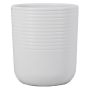 Jarrón de cerámica KAVEX con estrías, blanco mate, 15,5cm, Ø13,5cm