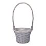 Cesta para flores BARONIKA con asa, mimbre, gris, 40 cm, Ø 20 cm