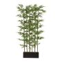 Separador de ambientes artificial de bambú japonés KAWAI en caja de madera, troncos naturales, 115 x 50 x 195 cm
