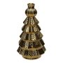 Botella decorativa «Árbol de Navidad» BRIXON, estampado de hojas, cerámica, dorado metalizado, 15,5 cm, Ø 10 cm