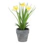 Flor artificial narciso ZORKLEM en maceta decorativa, amarilla, 18 cm