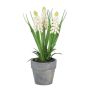 Jacinto de uva artificial ZORKLEM en maceta decorativa, blanca, 18 cm