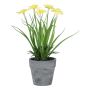 Flor artificial narciso ZORKLEM en maceta decorativa, amarilla, 22 cm