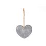 Corazón decorativo colgante LILU de piedra, gris, 13 x 11,5 x 1 cm