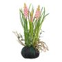 Flor de plástico de muscari HUNMY en bola, raíces, rosa, 22 cm