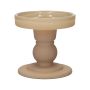 Portavelas para vela cilíndrica KLEOFINA de cristal, con base, beige mate, 8,5cm, Ø8,5cm
