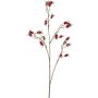 Rama artificial de rosa silvestre GLUHEN con escaramujos, purpurina, roja, 75 cm