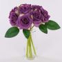 Ramo de rosas artificiales GAUTAM, violeta oscuro, 25 cm