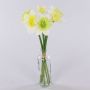 Ramo de narcisos artificiales LELA, blanco-verde, 35 cm, Ø 20 cm